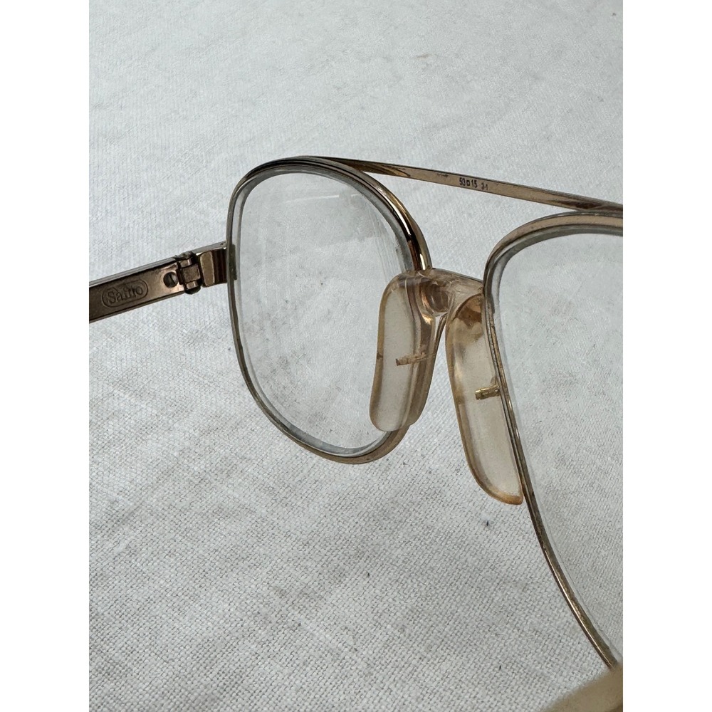 Vintage Safilo Elasta 3006 Gold Tone Aviator Eyeglasses Frames Italy 53-15-140 - Picture 8 of 8